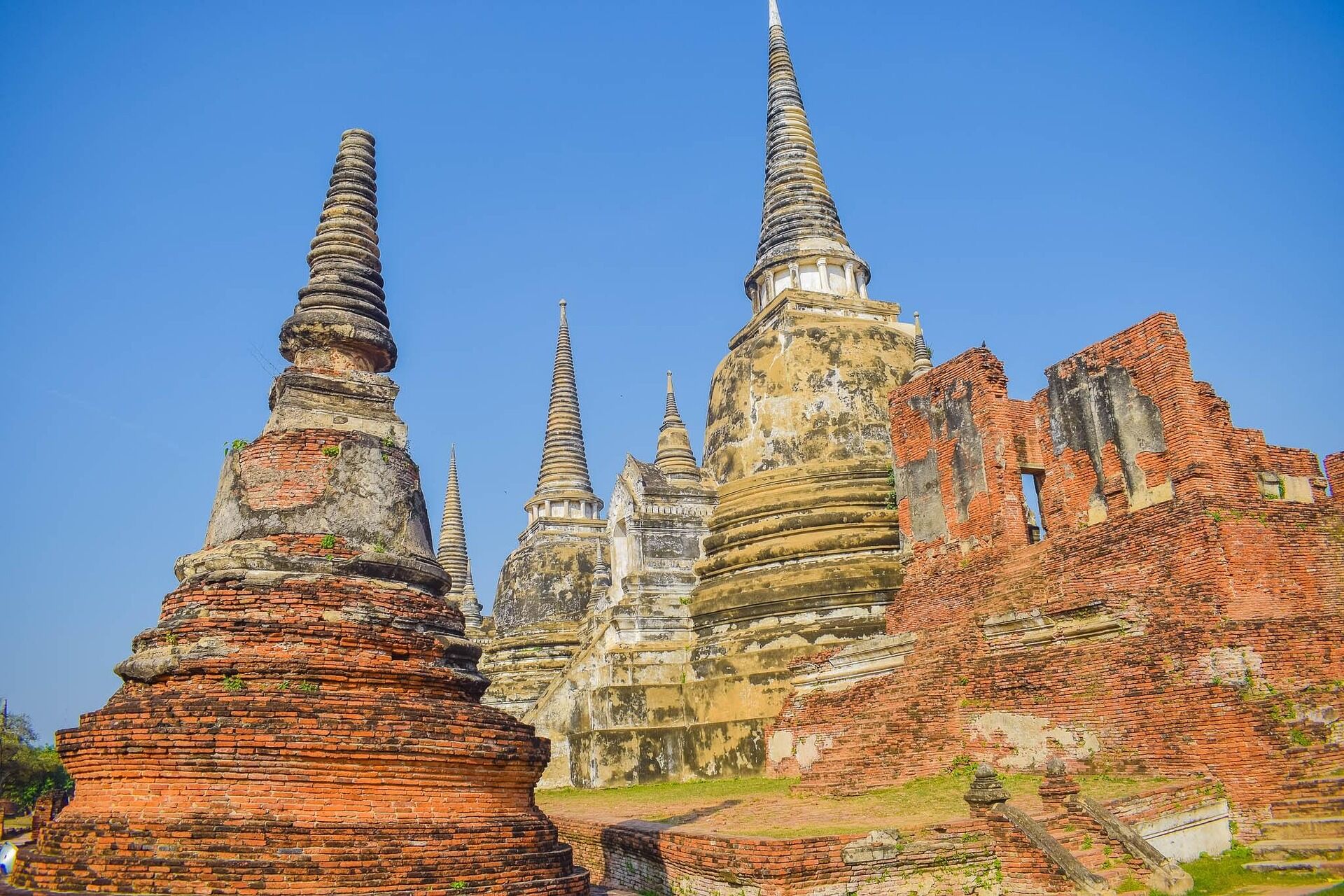 Ayutthaya Ancient Stupas at the Temple in Thailand